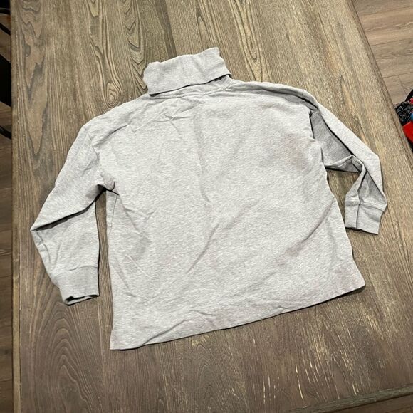 Calvin Klein Sweatshirt Turtleneck Pullover Fleece Ribbed Logo Gray Size Medium - Picture 5 of 5
